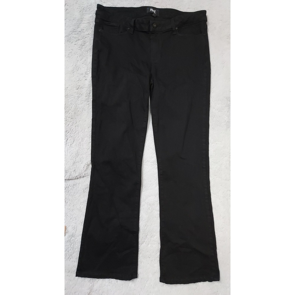 Paige Jeans Womens 32x30 Bootcut Stretch Denim Black Rayon Cotton Blend EUC